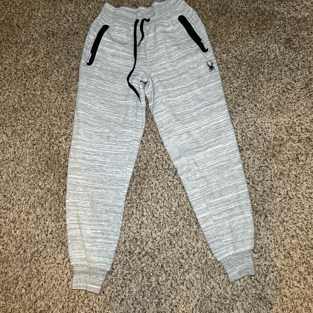 Spyder Light Gray Kids Joggers with Black Accents